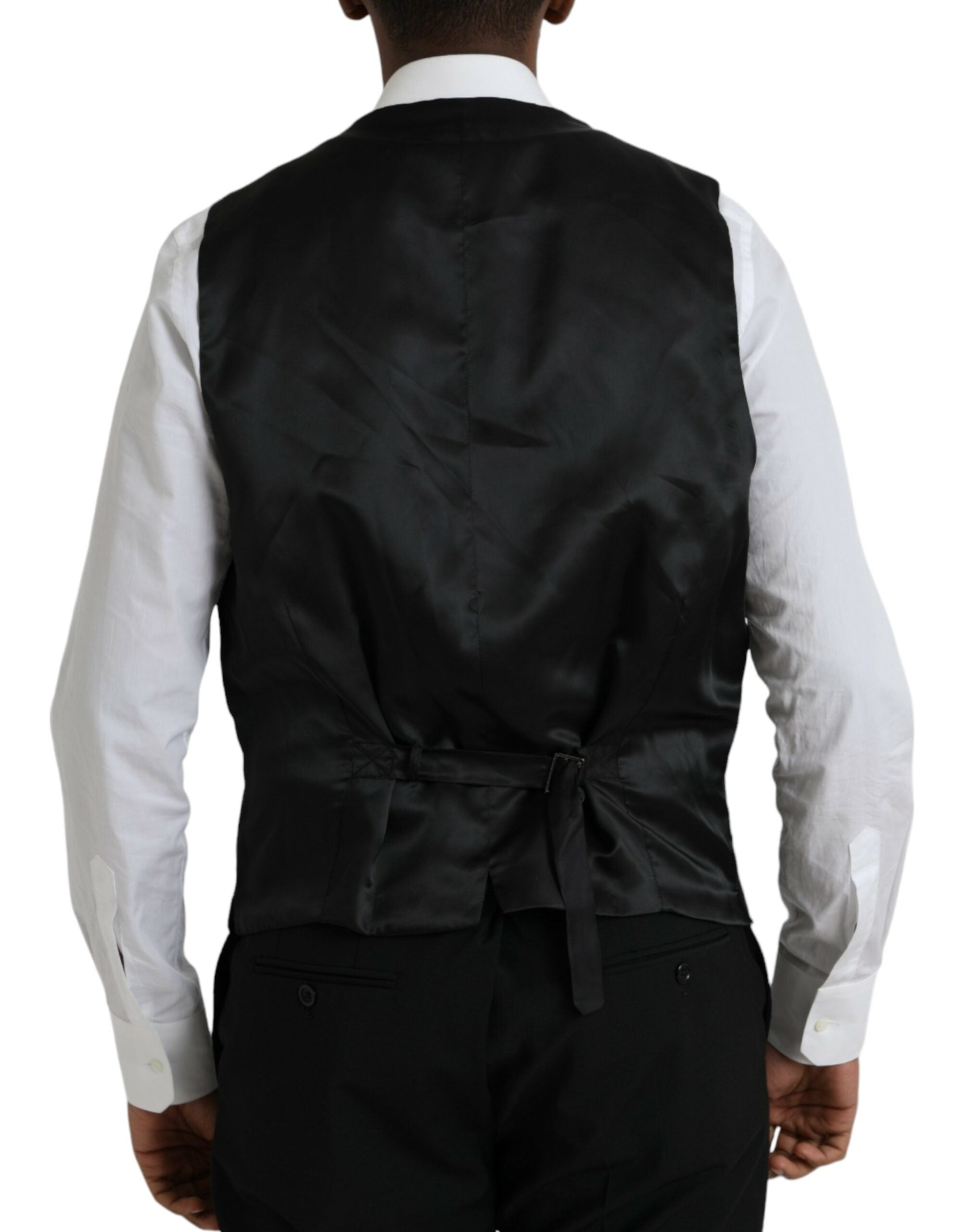 Dolce &amp; Gabbana – Schwarzer STAFF-Anzug aus Polyester, dreiteilig