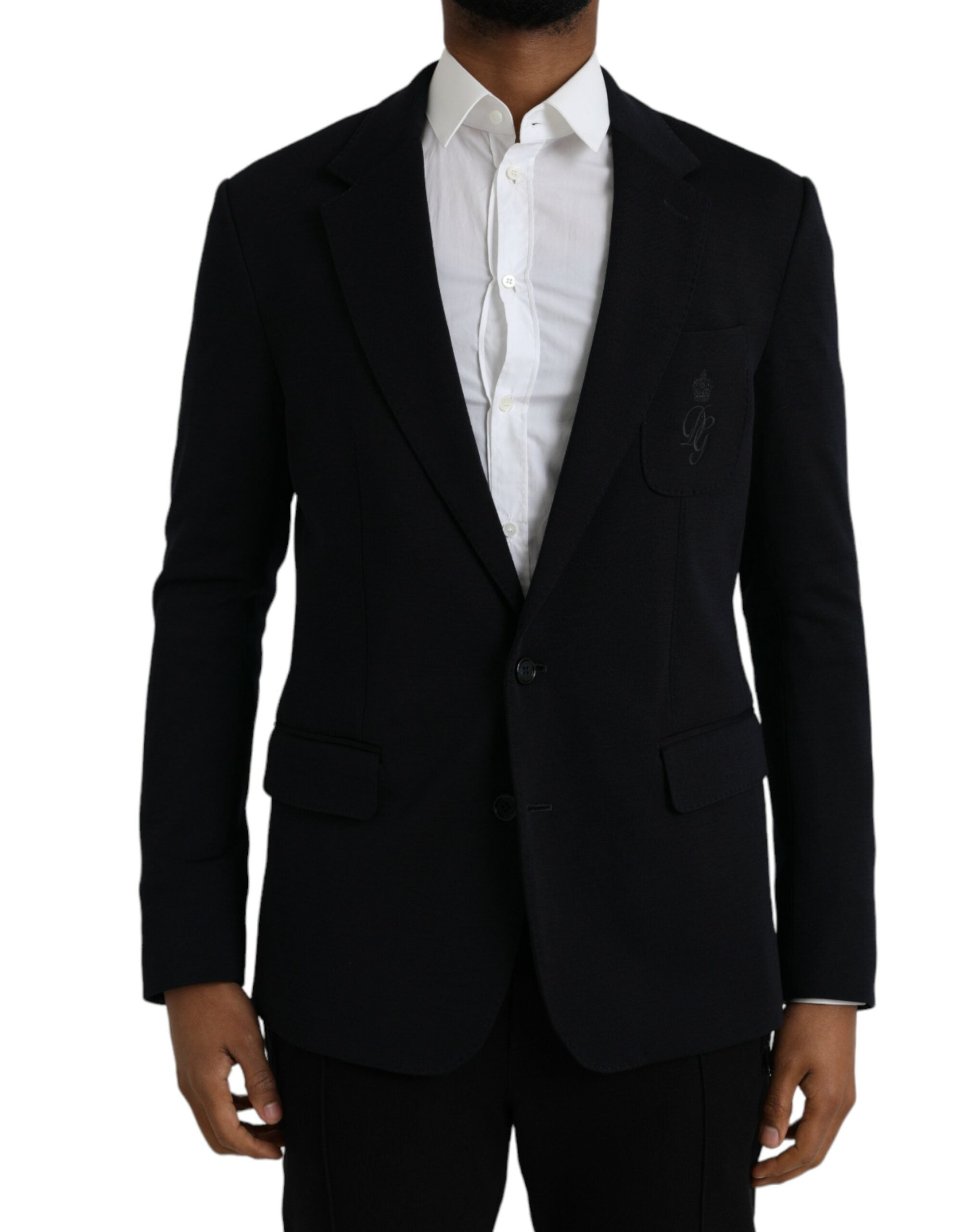 Dolce &amp; Gabbana – Einreihiger Blazer aus schwarzer Wolle