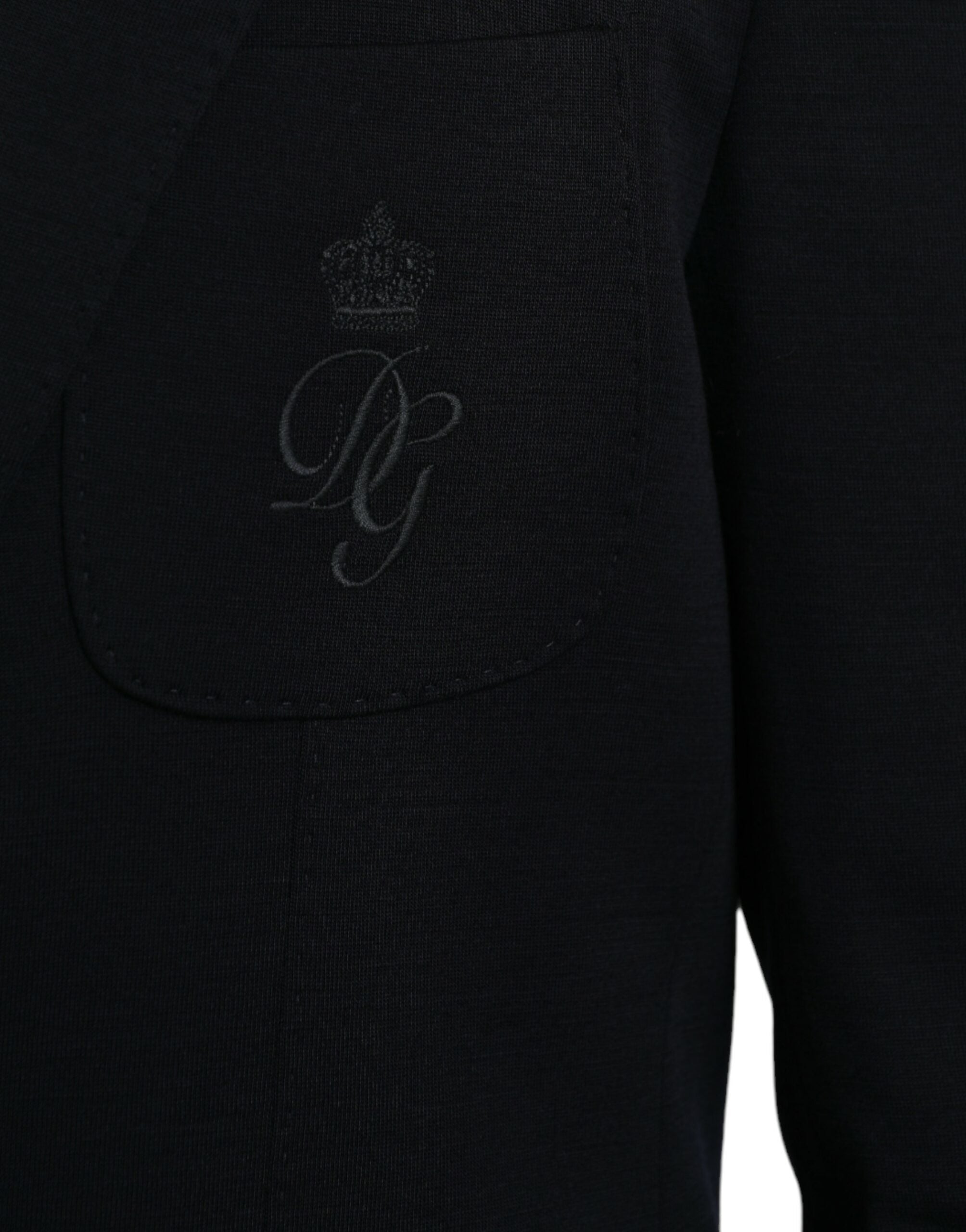 Dolce &amp; Gabbana – Einreihiger Blazer aus schwarzer Wolle