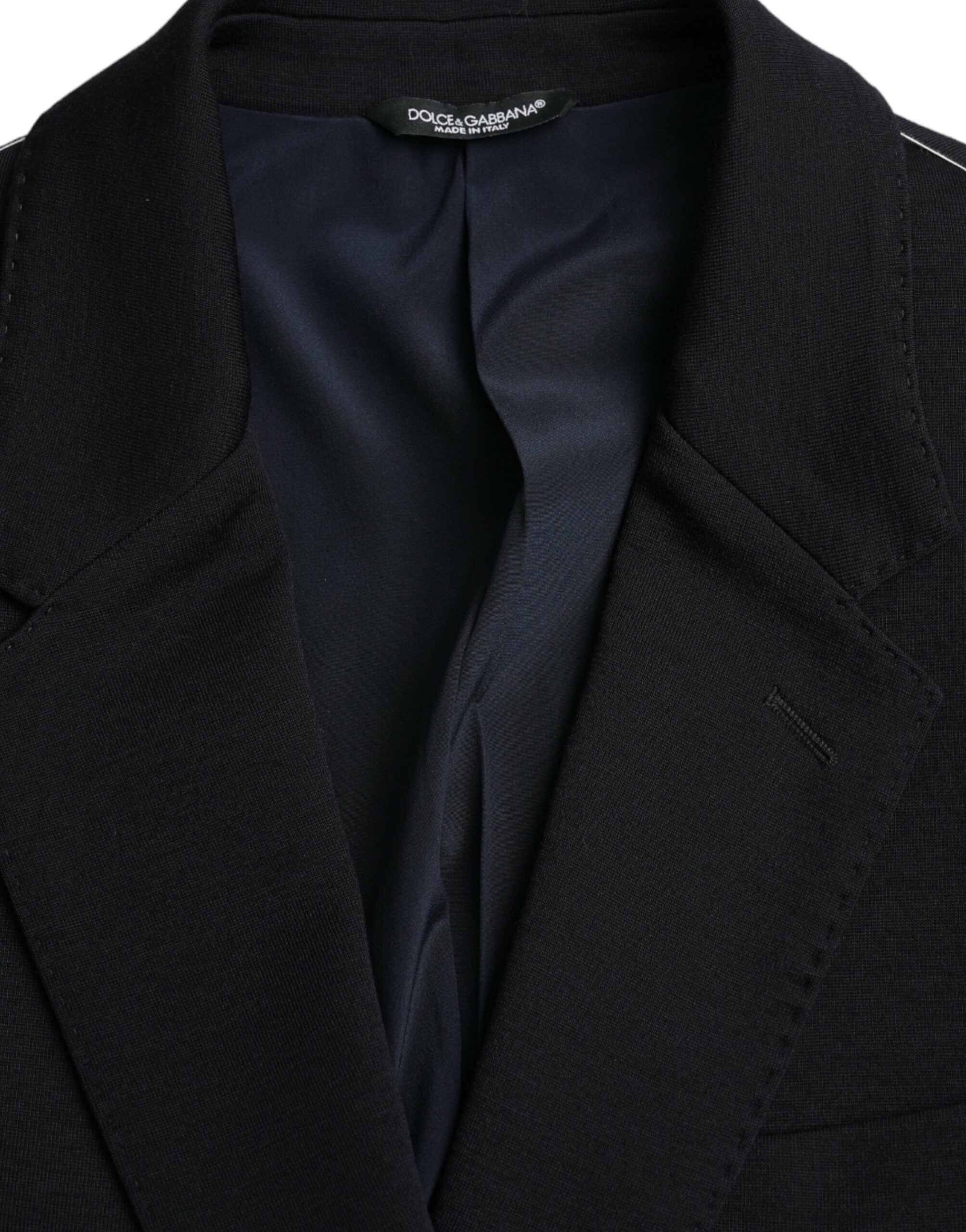 Dolce &amp; Gabbana – Einreihiger Blazer aus schwarzer Wolle