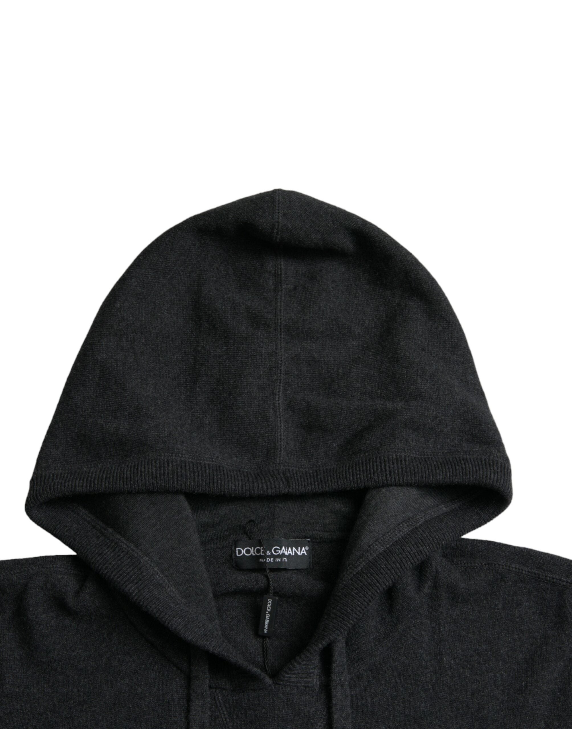 Dolce &amp; Gabbana Dunkelgrauer Kaschmir-Kapuzenpullover