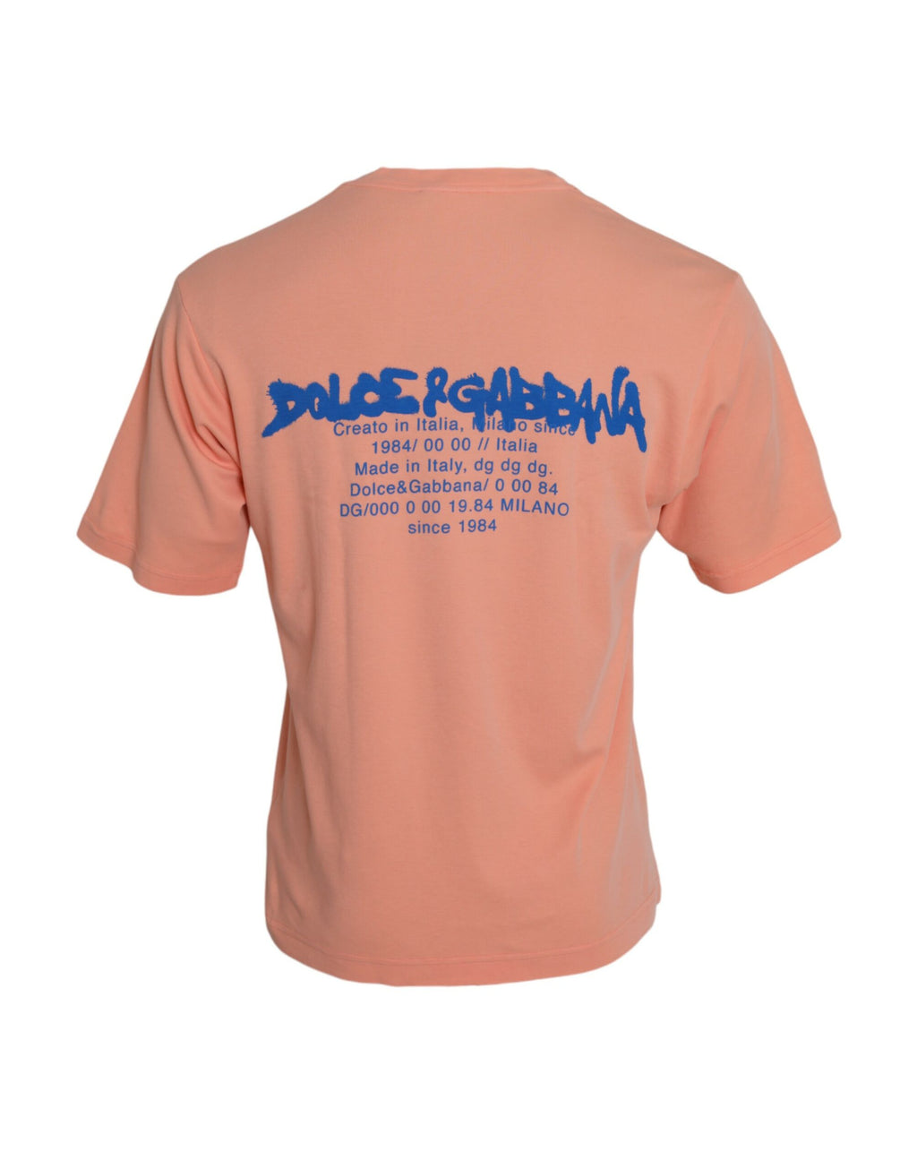 Dolce &amp; Gabbana – Korallenfarbenes, kurzärmliges T-Shirt aus Baumwolle mit Logo-Print