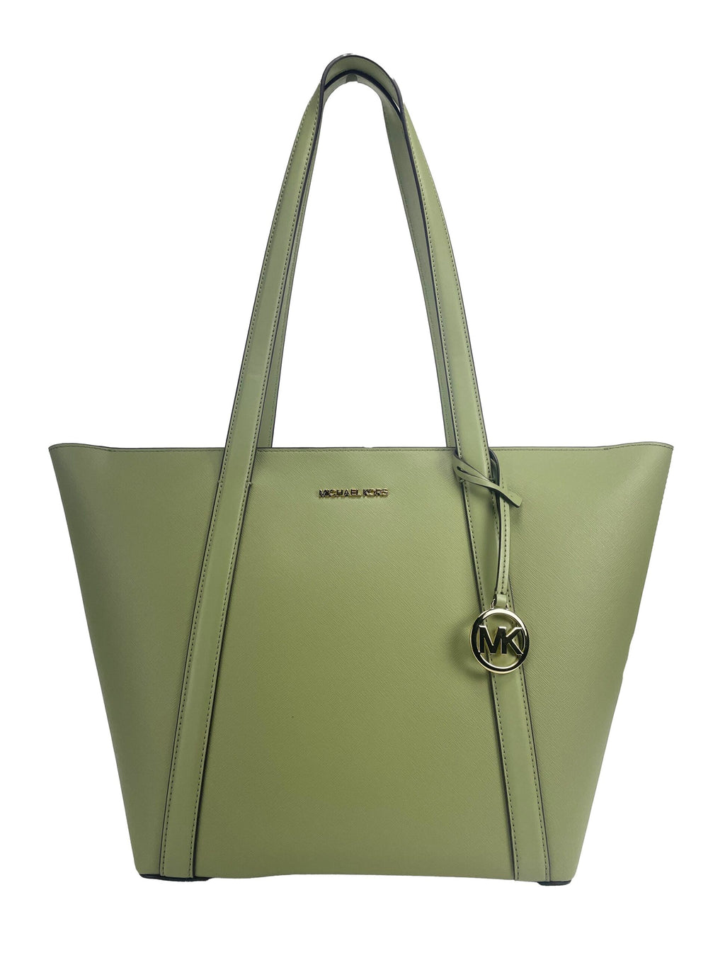Michael Kors – Große Pratt-Schultertasche mit Reißverschluss, Helles Salbeigrün