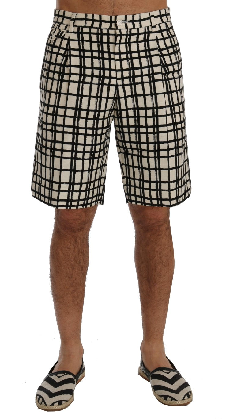 Dolce &amp; Gabbana Elegante gestreifte Shorts aus Baumwoll-Leinen