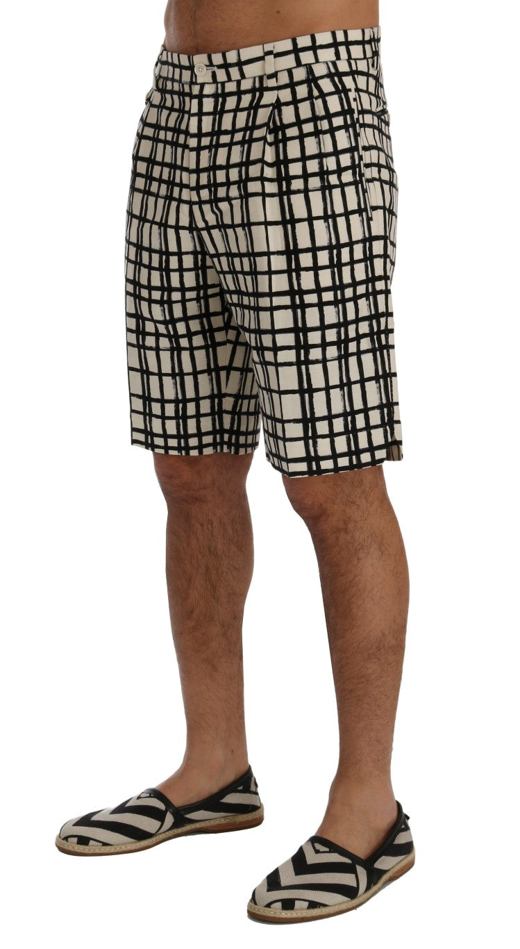 Dolce &amp; Gabbana Elegante gestreifte Shorts aus Baumwoll-Leinen