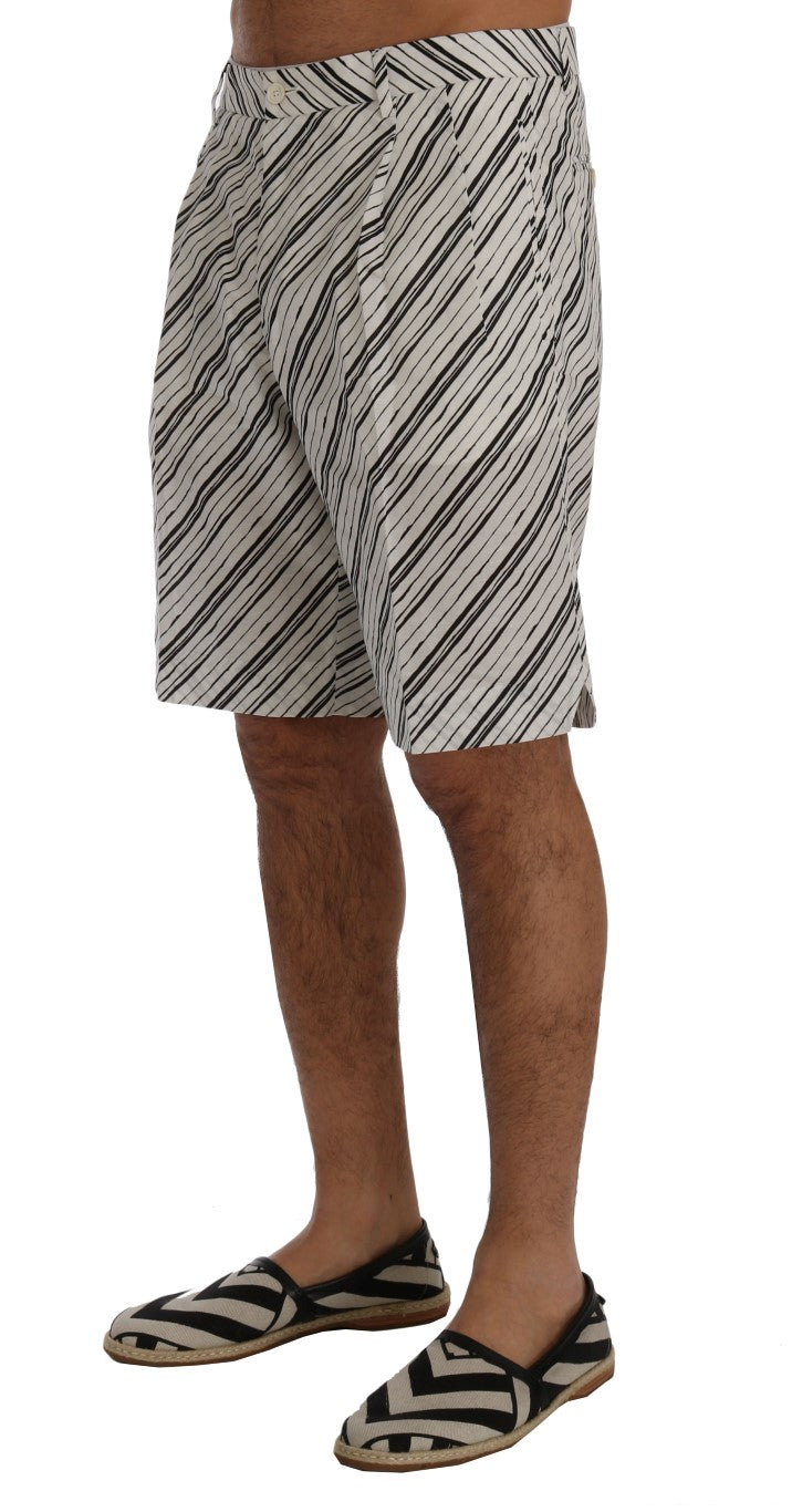 Dolce &amp; Gabbana Elegante gestreifte Shorts aus Baumwoll-Leinen