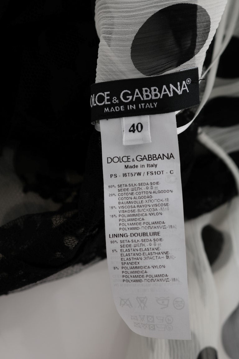 Dolce &amp; Gabbana Elegantes, gepunktetes Abendkleid in voller Länge
