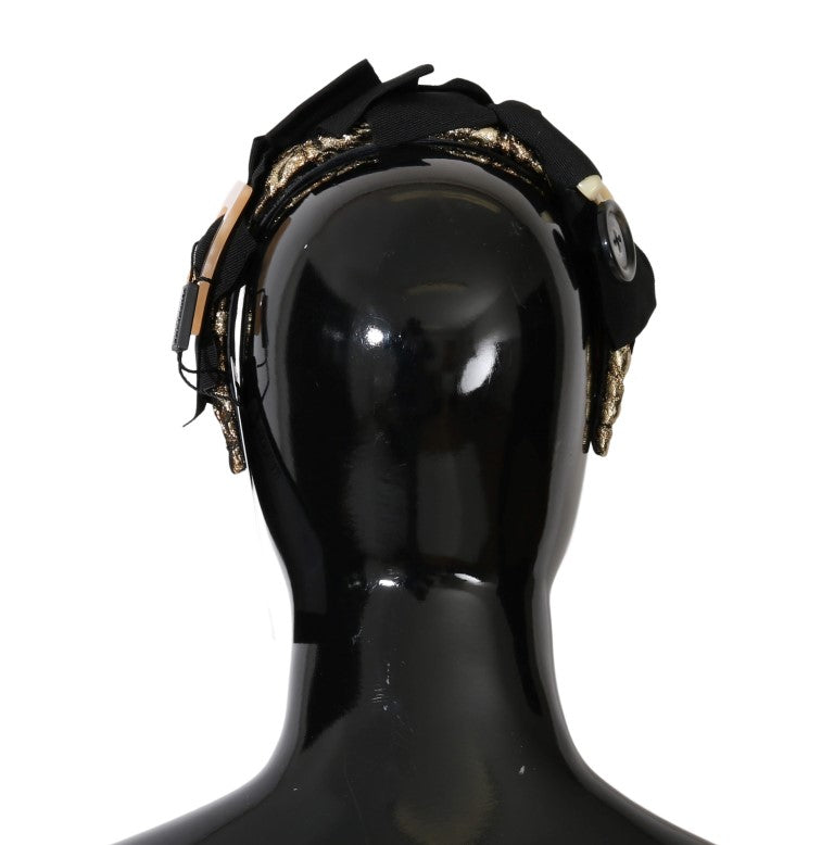 Dolce &amp; Gabbana – Goldbraunes Diadem-Stirnband mit Kristallen