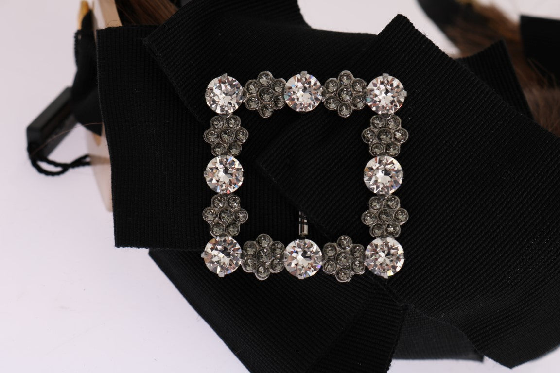 Dolce &amp; Gabbana – Goldbraunes Diadem-Stirnband mit Kristallen