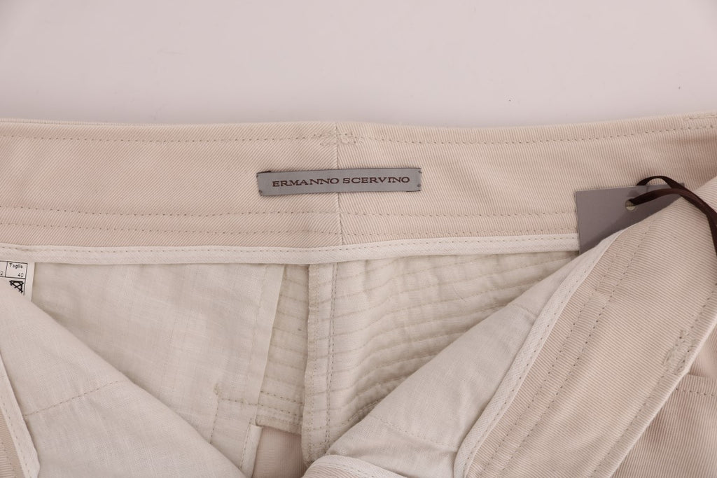 Ermanno Scervino Chic Weiß Slim Fit Denim Schatz