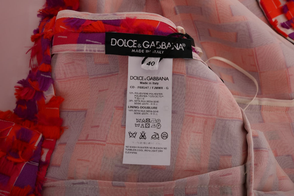 Dolce &amp; Gabbana Elegantes rosa ärmelloses A-Linien-Kleid