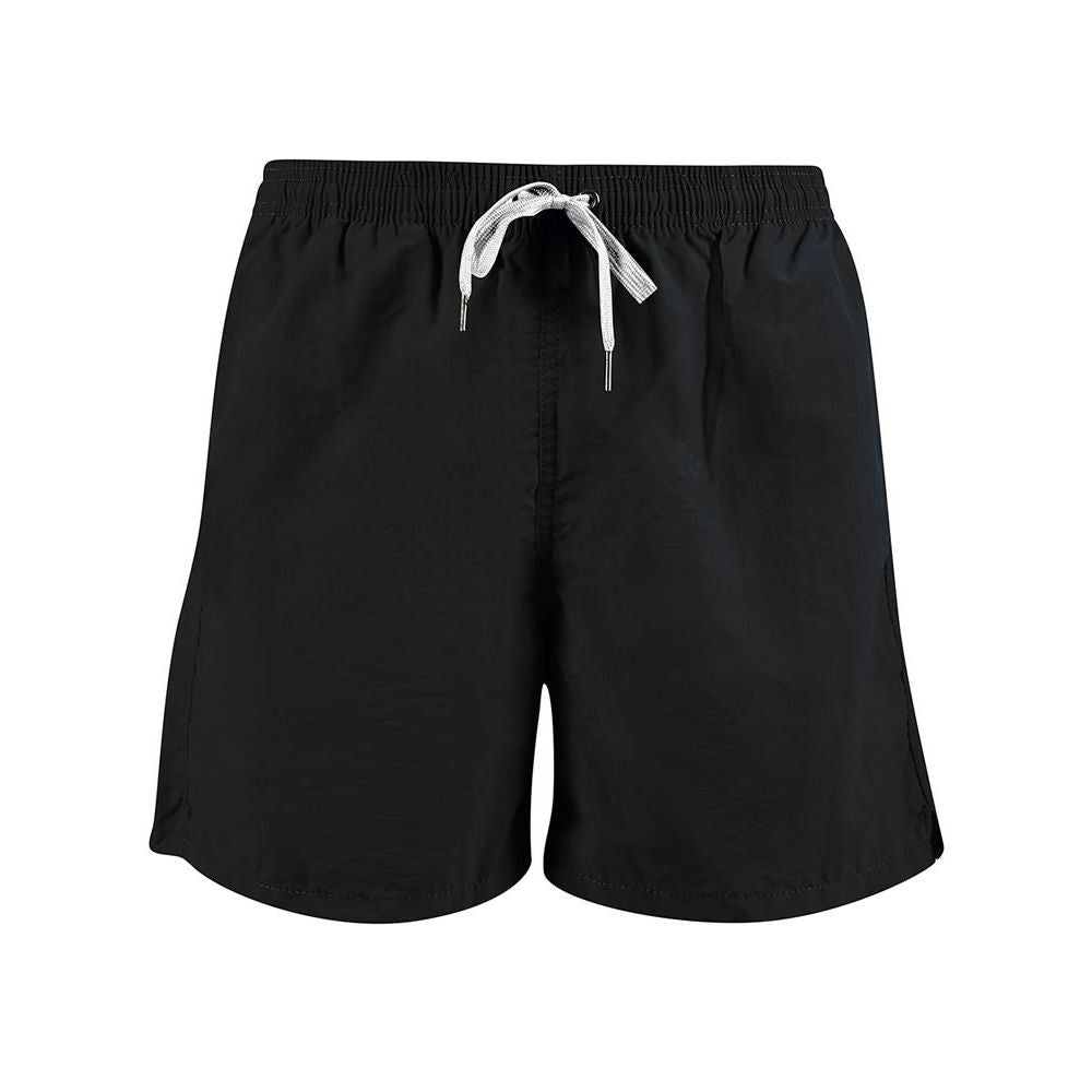 Yes Zee Black Polyester Men's Swimwear Trunks