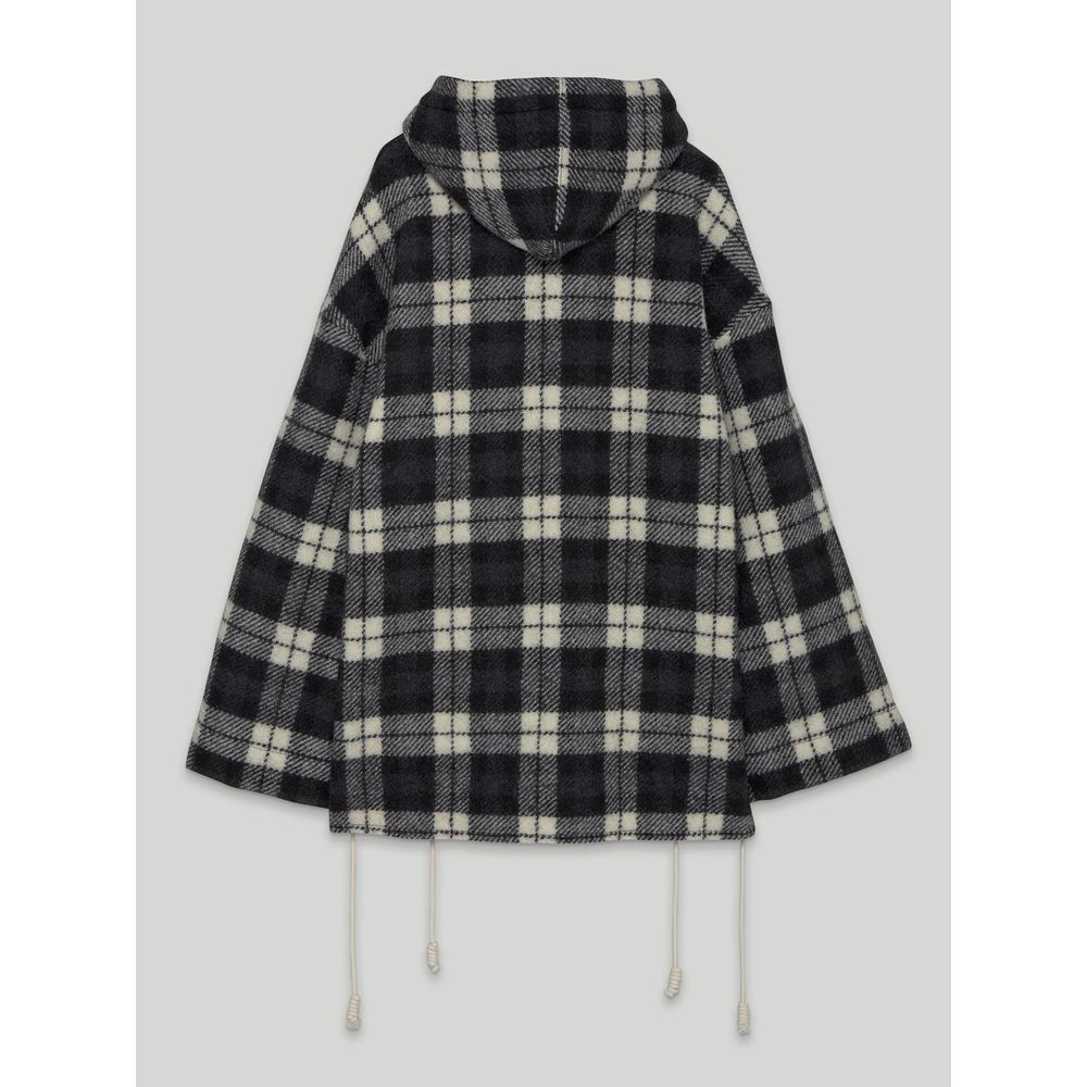 Palm Angels Black Cashmere Men's Sweater with Checked Pattern