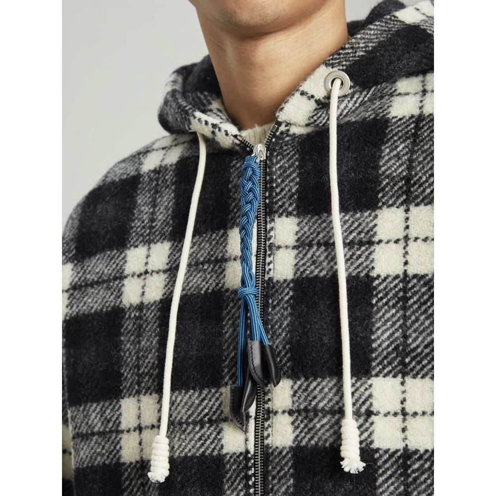 Palm Angels Black Cashmere Men's Sweater with Checked Pattern