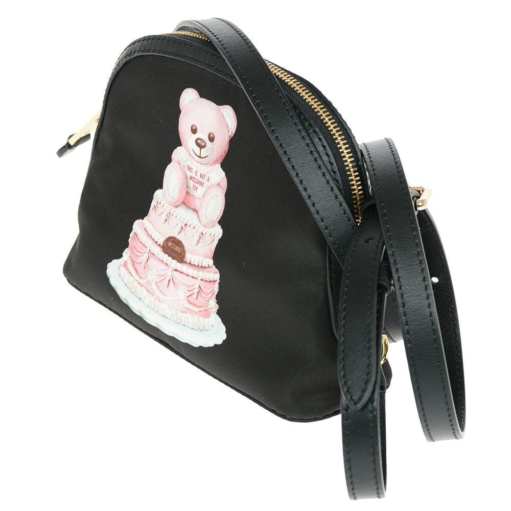 Moschino Couture – Schicke Clutch mit Teddybär-Print und Kalbslederriemen