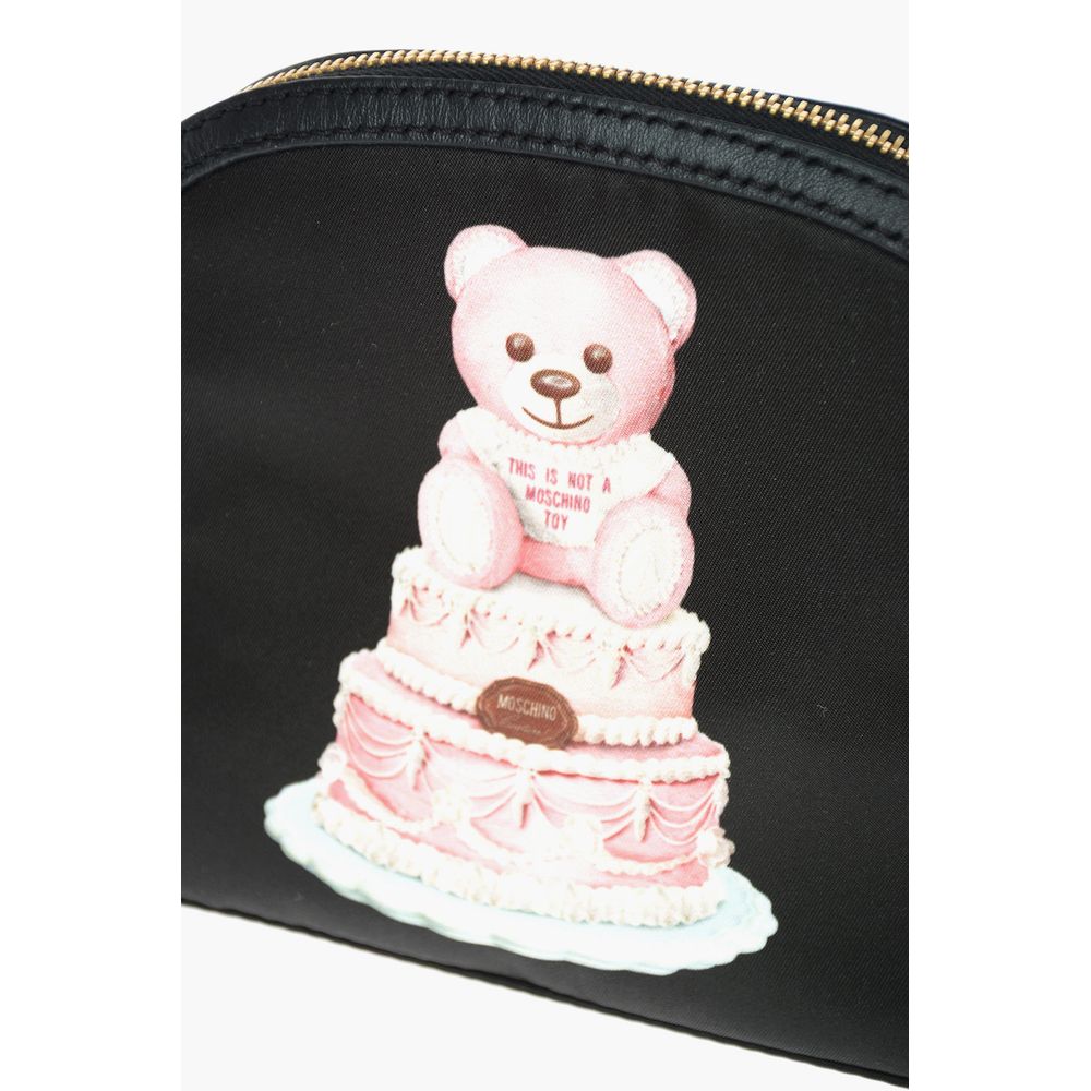 Moschino Couture – Schicke Clutch mit Teddybär-Print und Kalbslederriemen