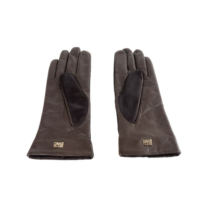 Cavalli Class Damenhandschuh aus braunem Rindsleder