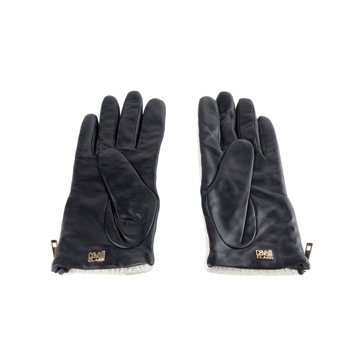 Cavalli Class Grauer Lammfellhandschuh für Damen