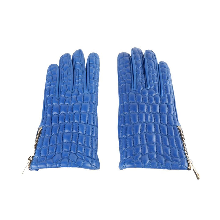 Cavalli Class Blauer Lammfellhandschuh für Damen