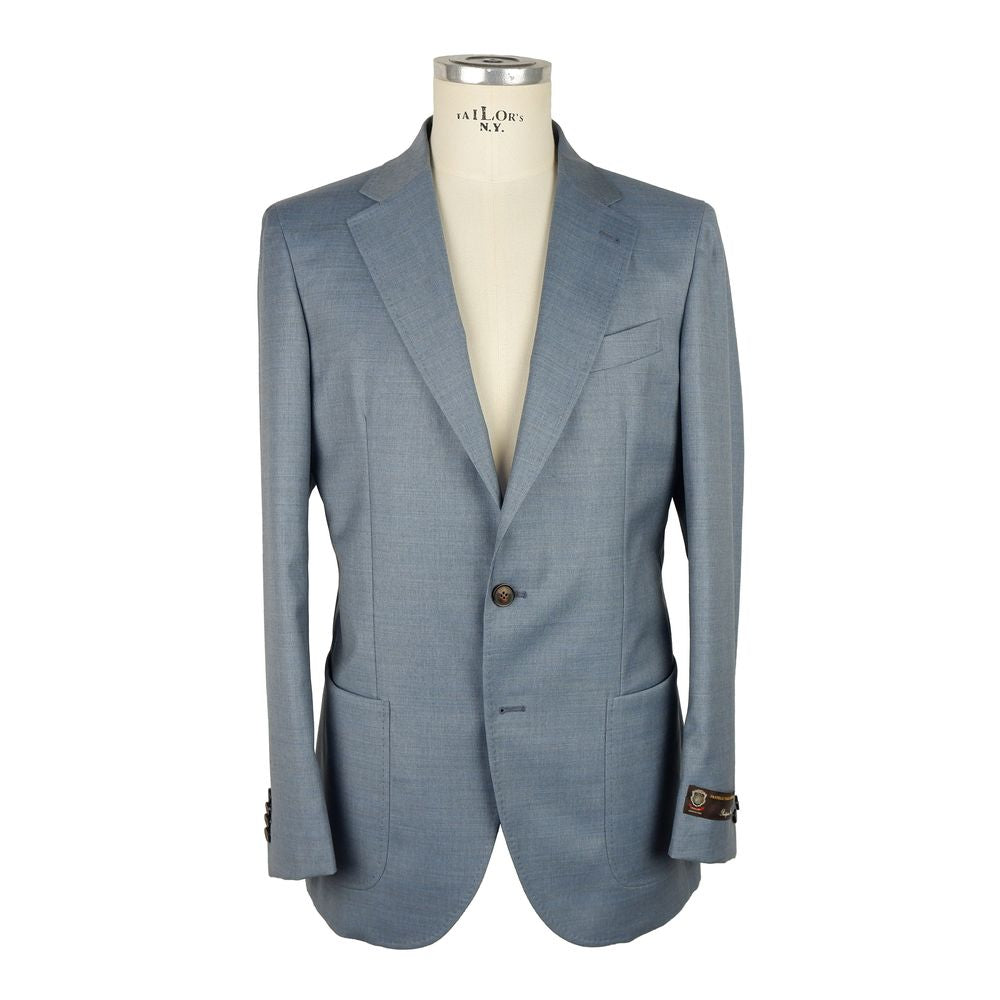 Emilio Romanelli Blue Wool Men Jacket