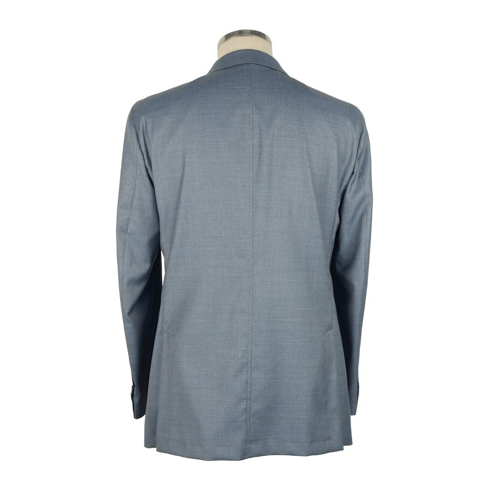Emilio Romanelli Blue Wool Men Jacket