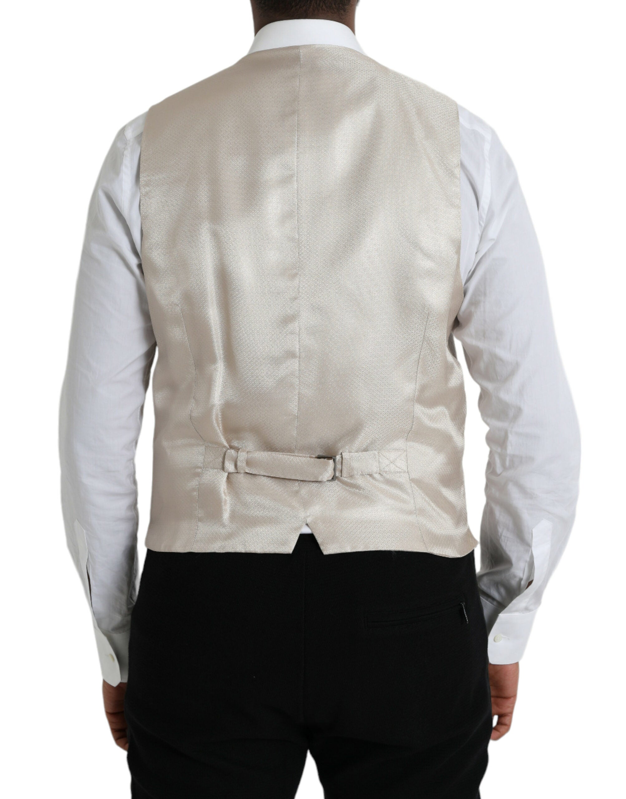 Dolce &amp; Gabbana – Weste aus cremefarbener Baumwolle, formelle Weste