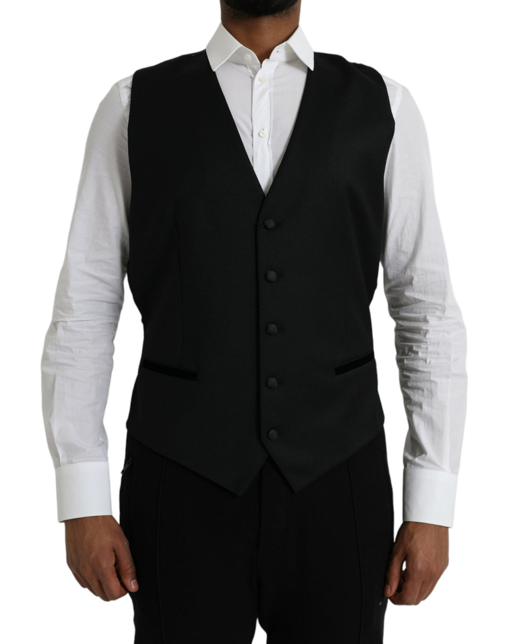 Dolce &amp; Gabbana Schwarze Seidenweste, formelle Weste