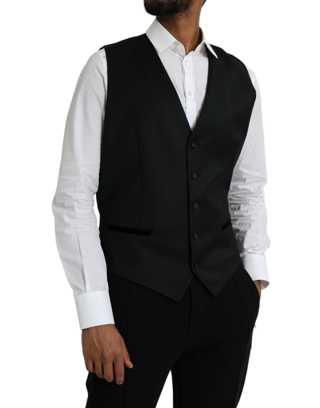Dolce &amp; Gabbana Schwarze Seidenweste, formelle Weste
