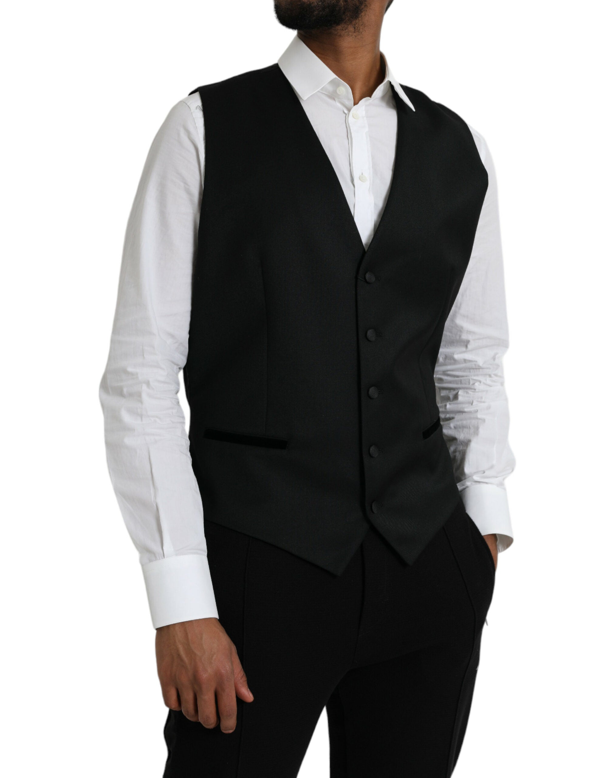 Dolce &amp; Gabbana Schwarze Seidenweste, formelle Weste