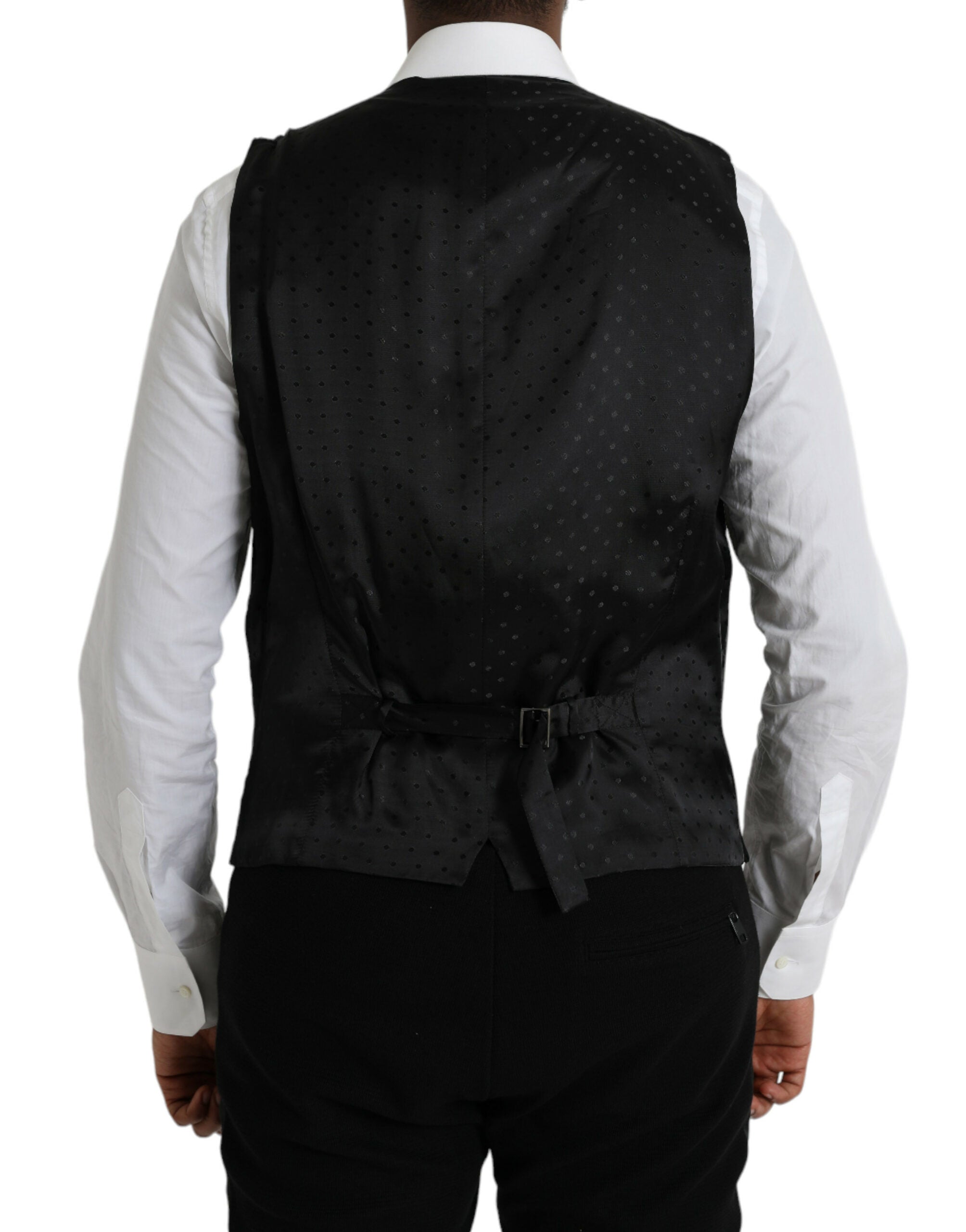 Dolce &amp; Gabbana Schwarze Seidenweste, formelle Weste