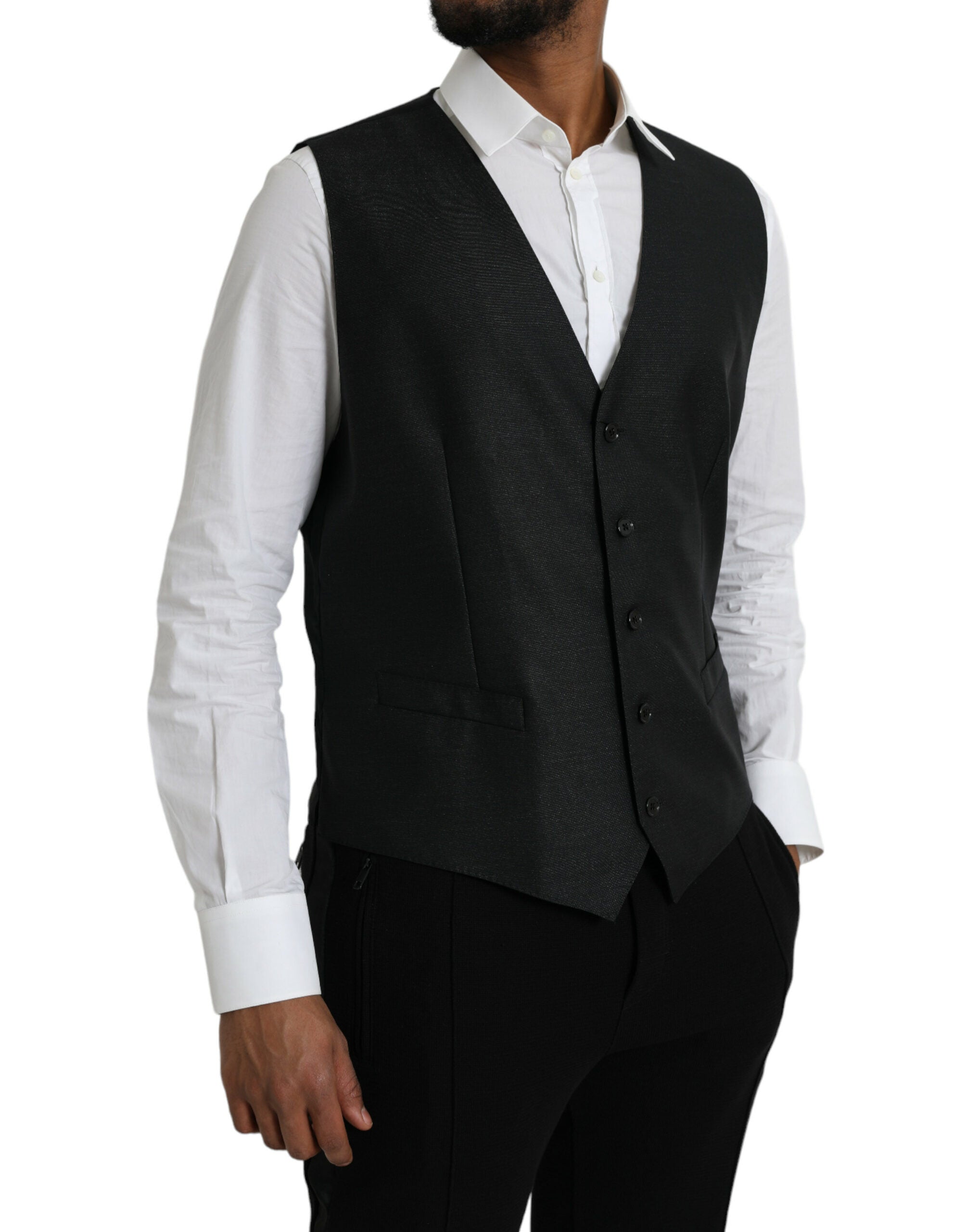 Dolce &amp; Gabbana Schwarze Wollweste, formelle Weste