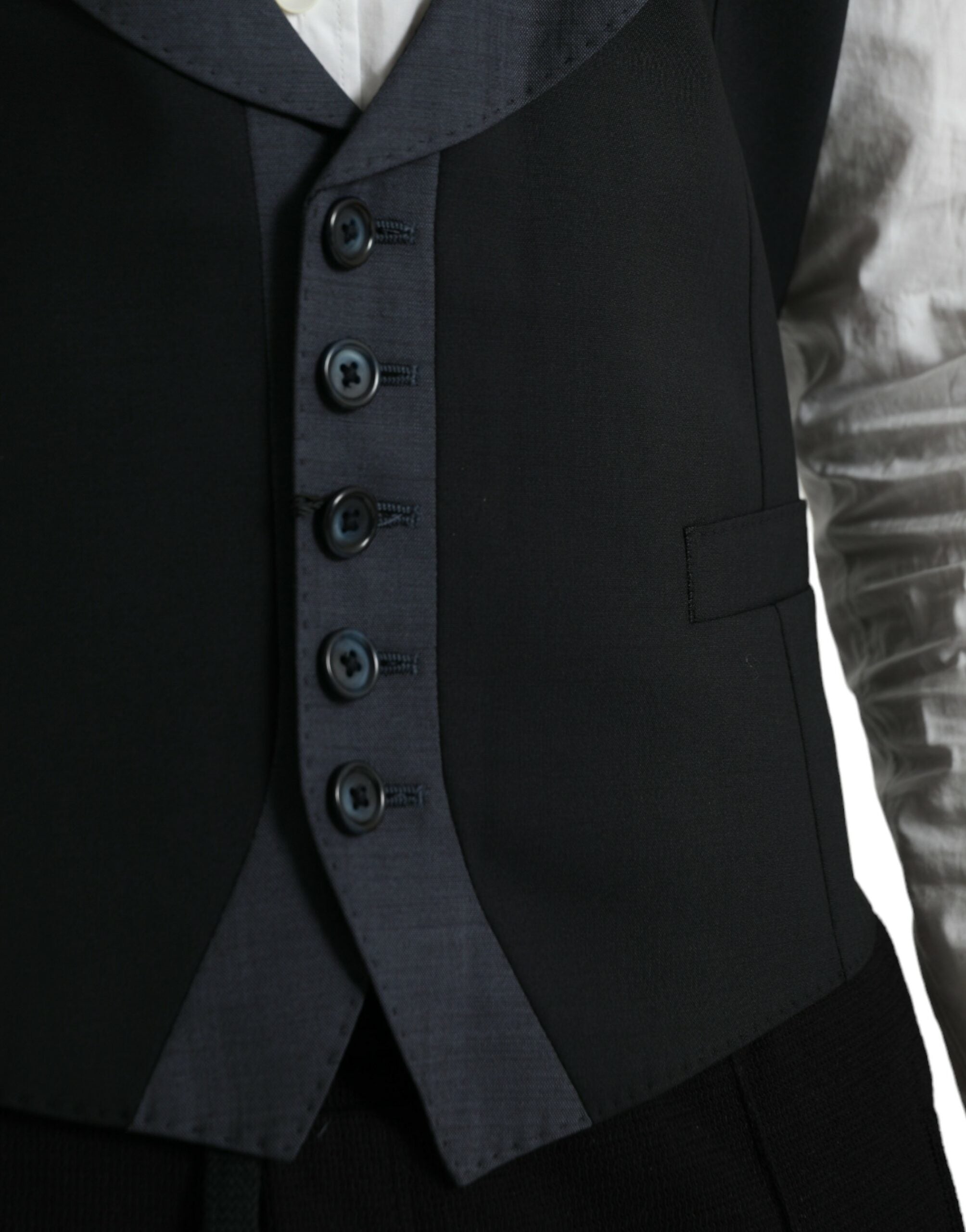 Dolce &amp; Gabbana Schwarze Wollweste, formelle Weste