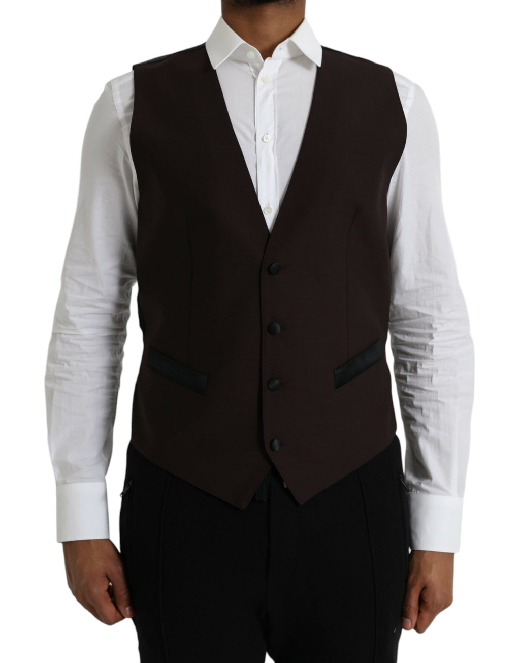 Dolce &amp; Gabbana Braune Wollweste, formelle Weste