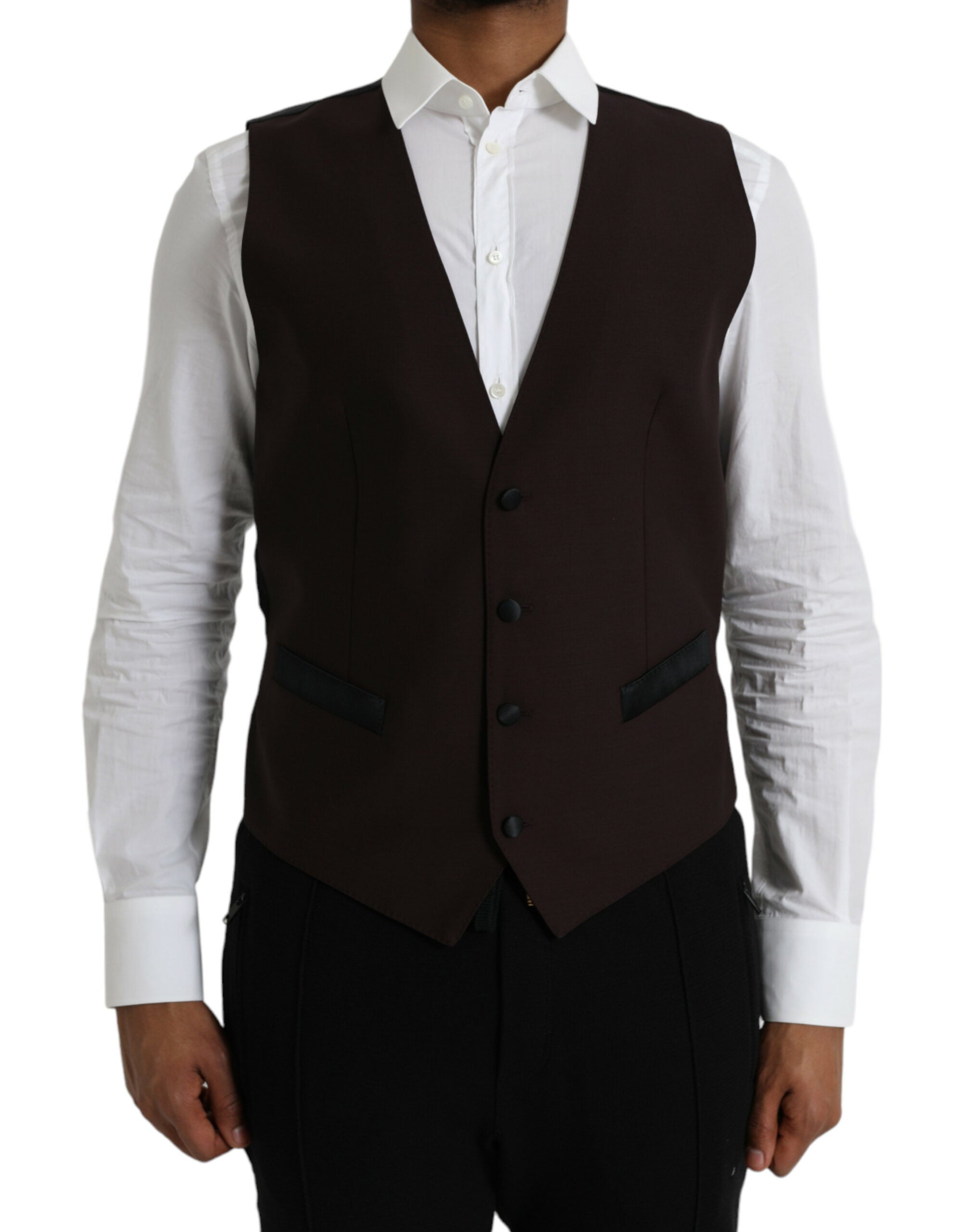 Dolce &amp; Gabbana Braune Wollweste, formelle Weste