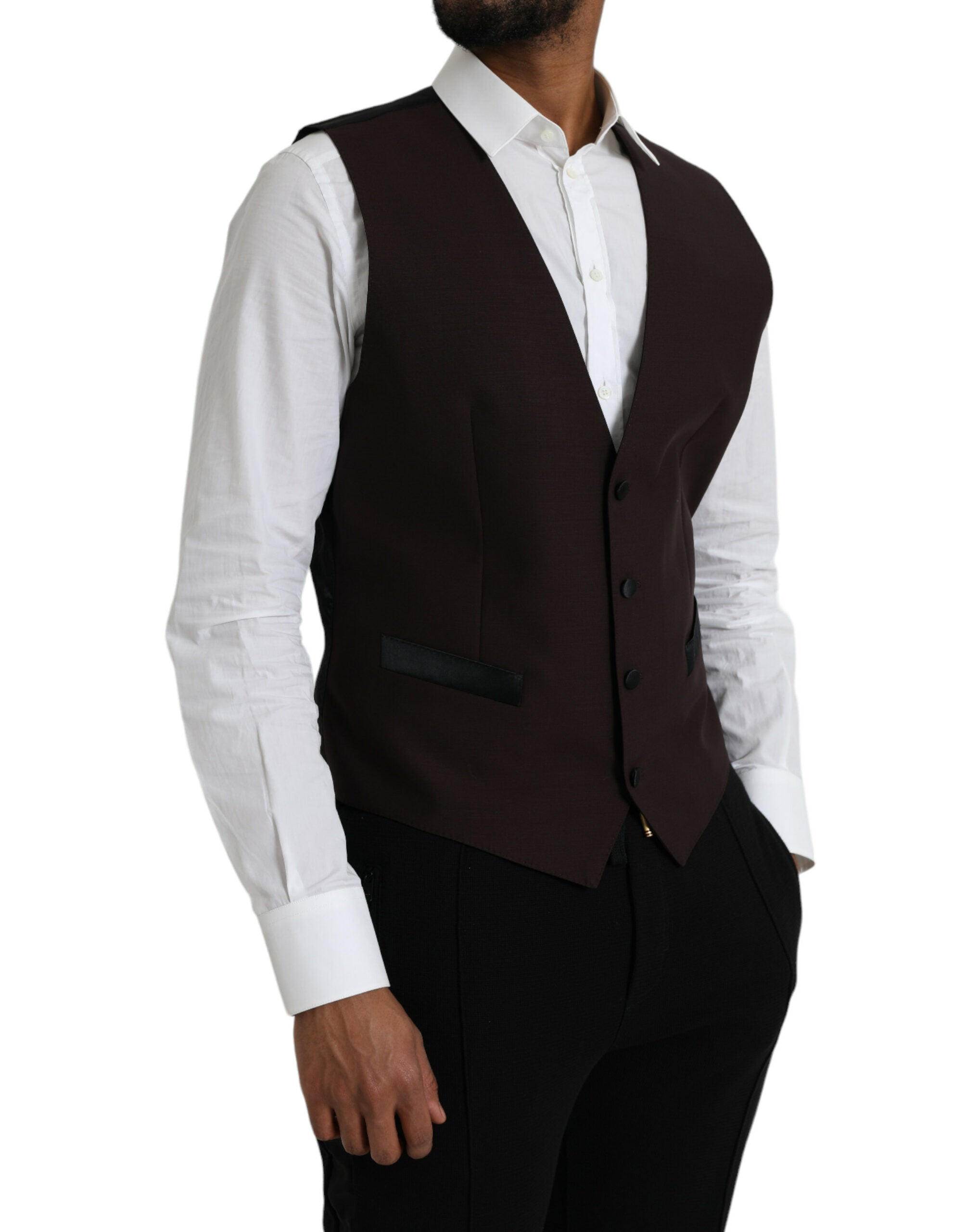 Dolce &amp; Gabbana Braune Wollweste, formelle Weste