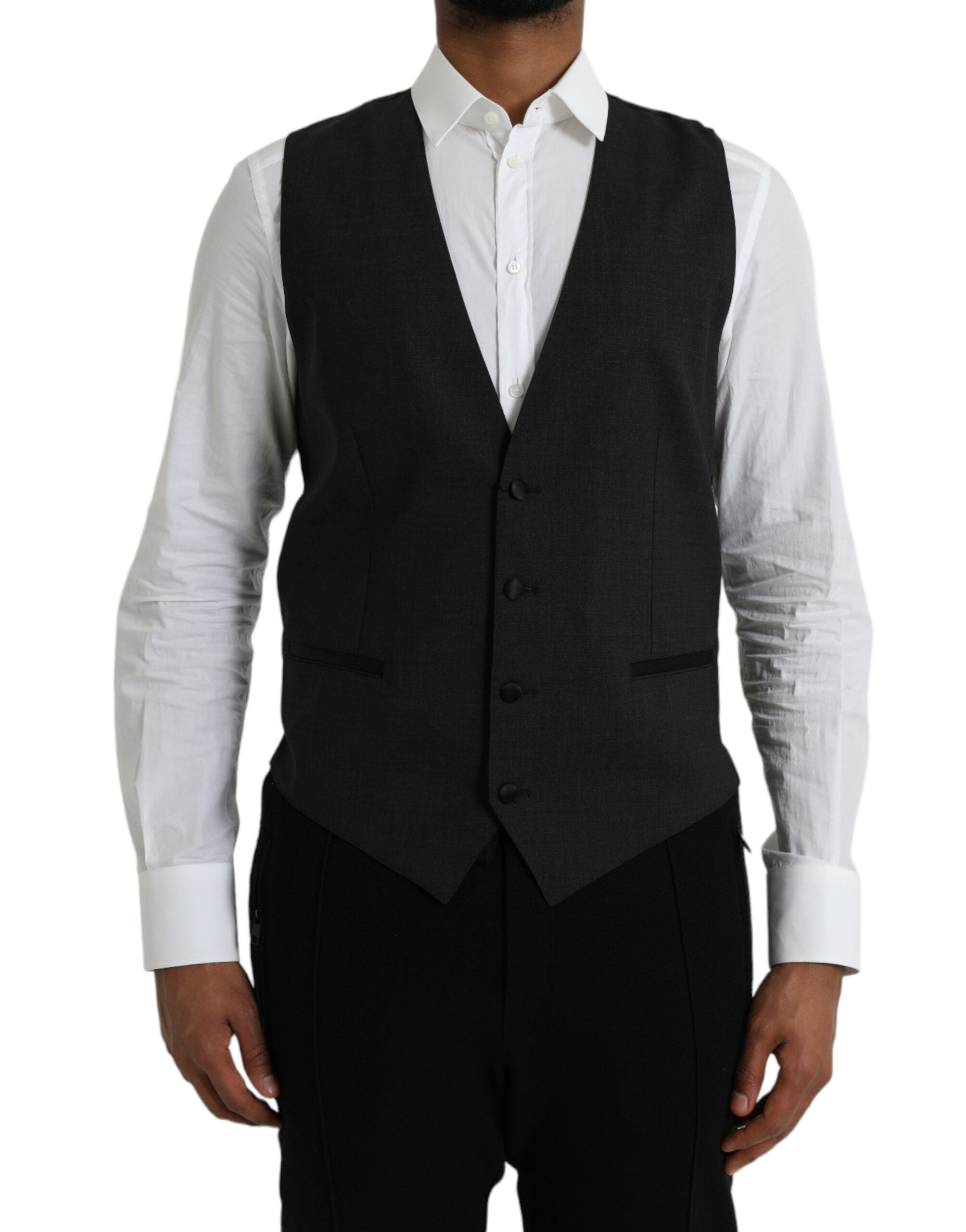 Dolce &amp; Gabbana Schwarze Weste aus Baumwolle, formelle Weste