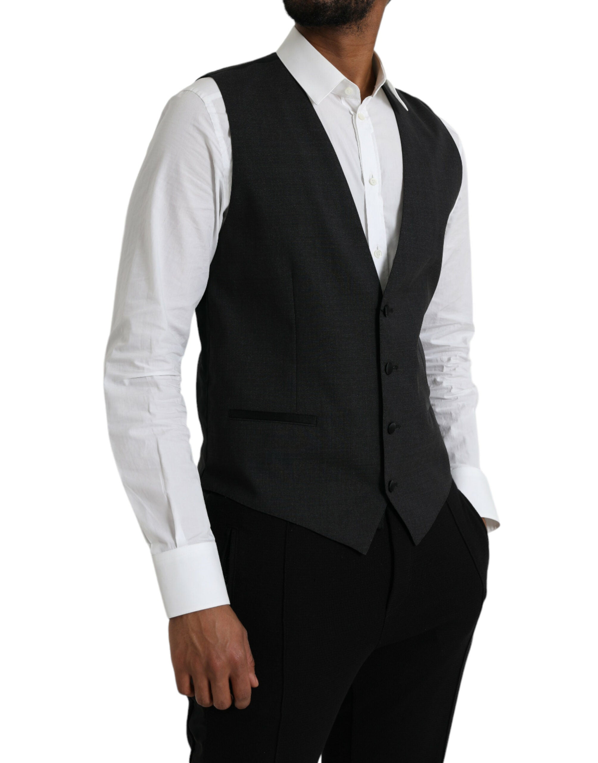 Dolce &amp; Gabbana Schwarze Weste aus Baumwolle, formelle Weste