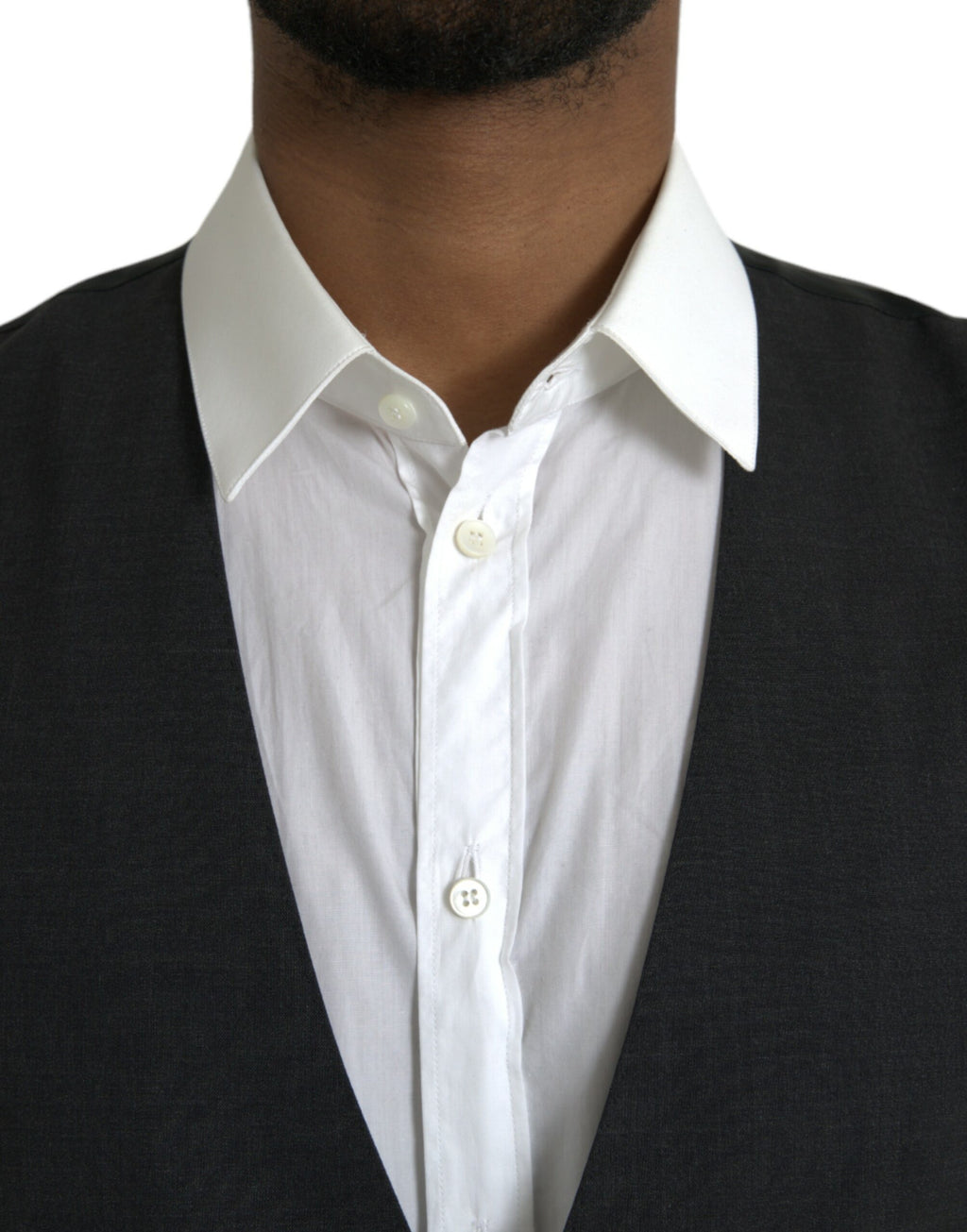 Dolce &amp; Gabbana Schwarze Weste aus Baumwolle, formelle Weste