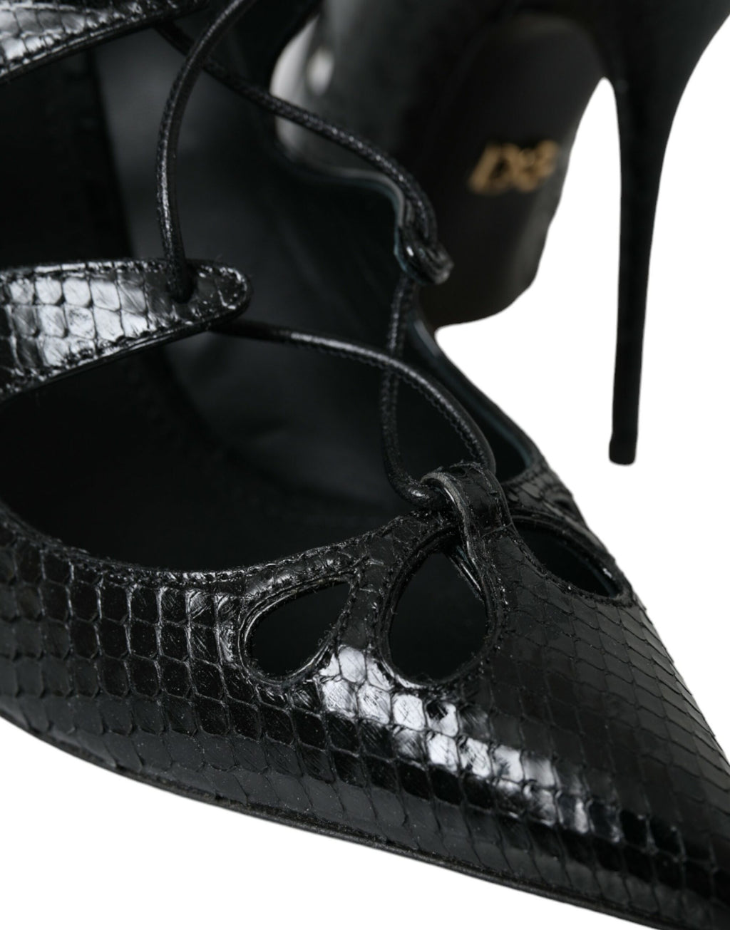 Dolce &amp; Gabbana – Mary-Jane-Pumps aus schwarzem Pythonleder