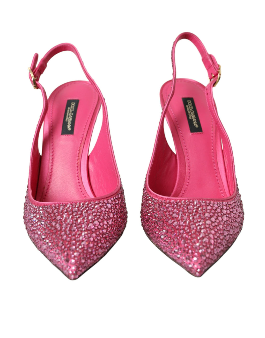Dolce &amp; Gabbana Rosa Slingbacks Kristall Pumps Schuhe
