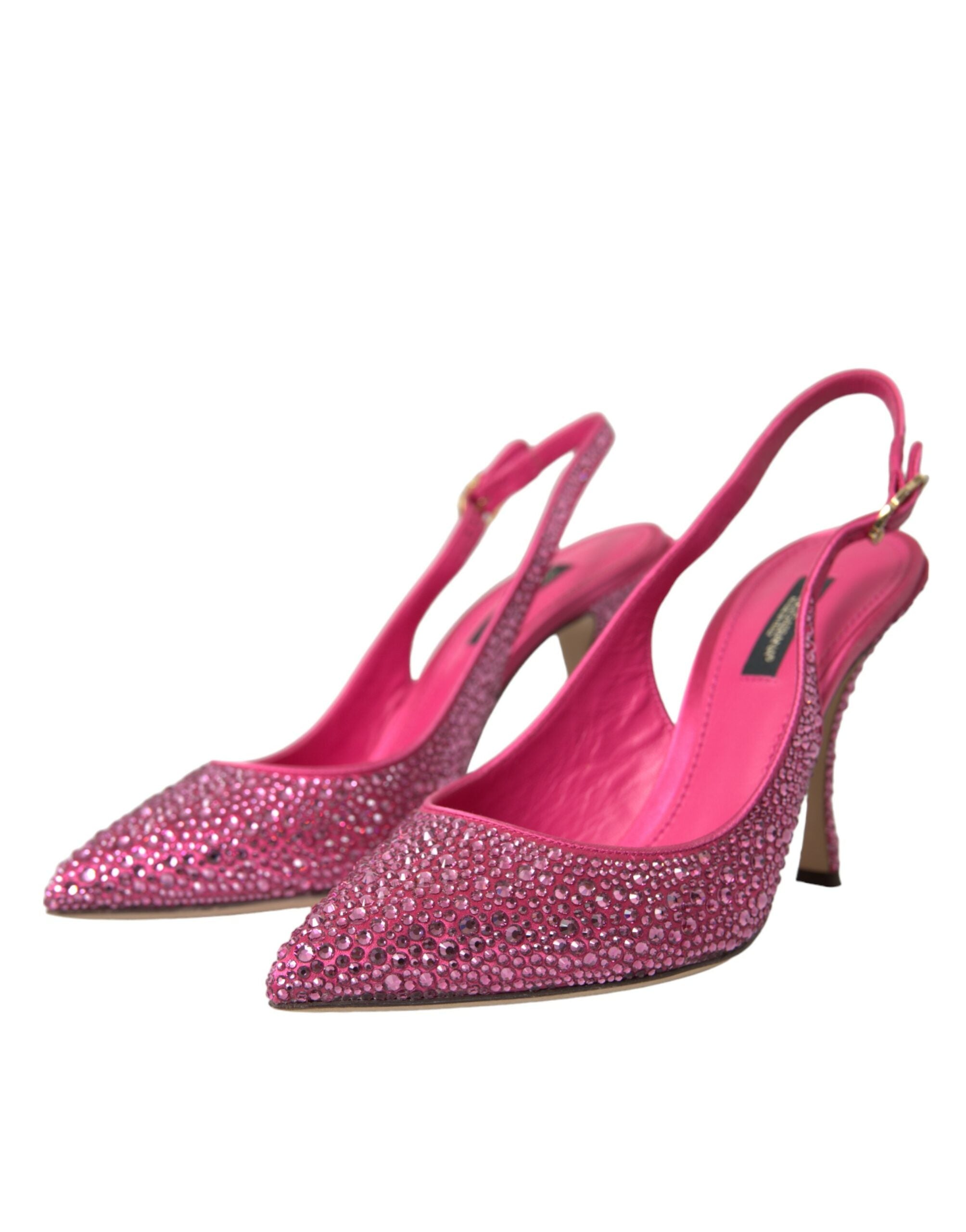 Dolce &amp; Gabbana Rosa Slingbacks Kristall Pumps Schuhe