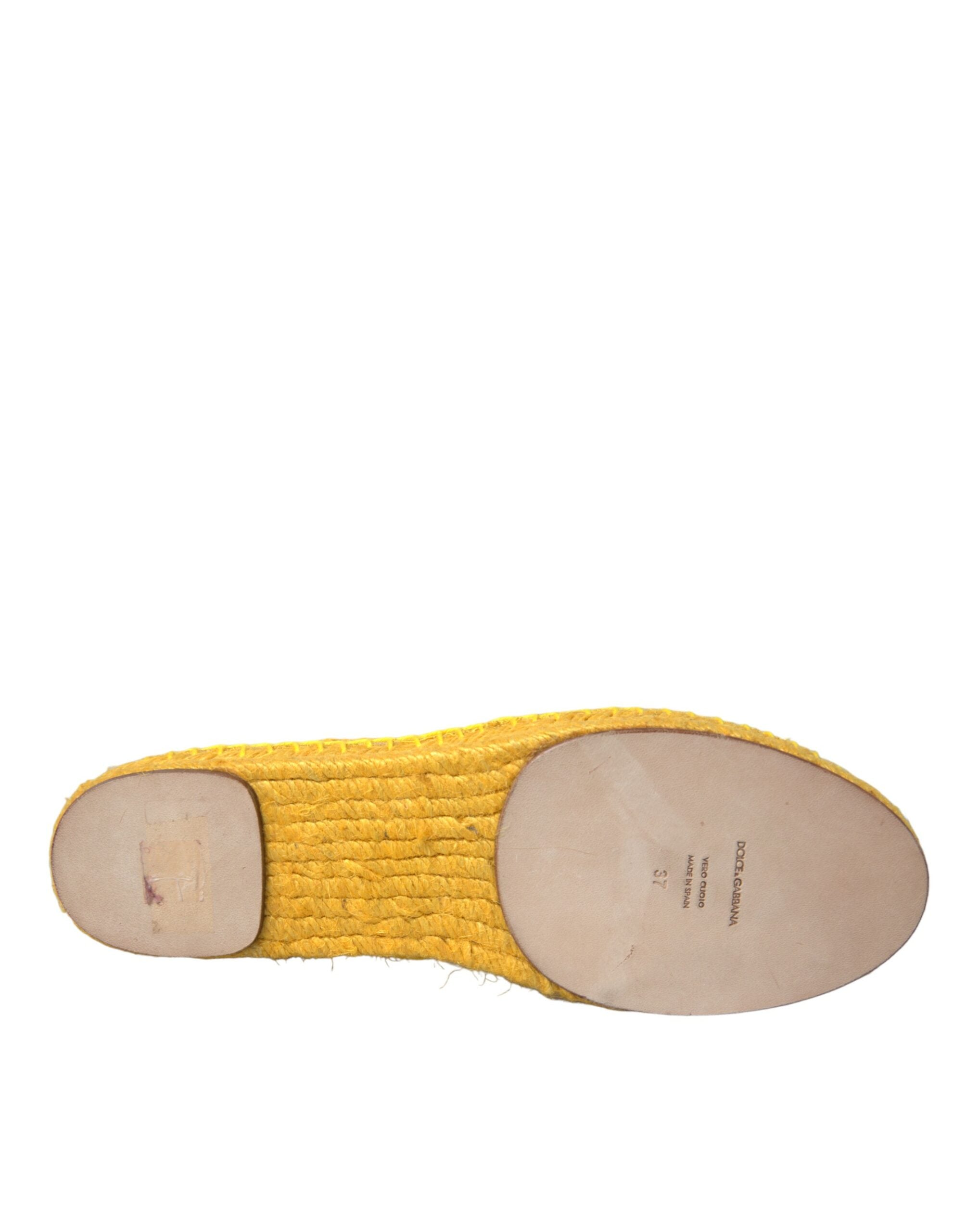 Dolce &amp; Gabbana Gelbe Taormina Espadrille-Loafer mit Spitze