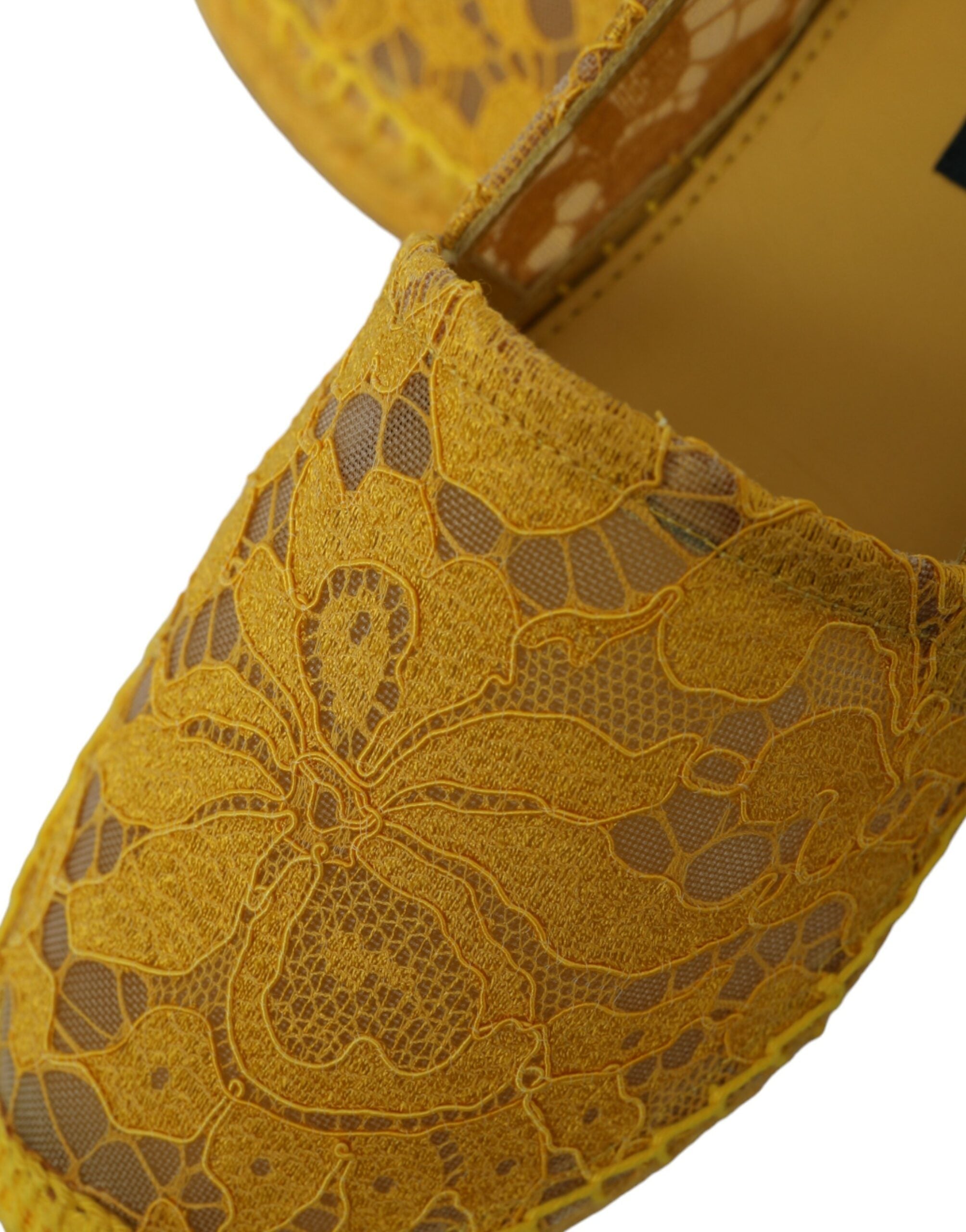 Dolce &amp; Gabbana Gelbe Taormina Espadrille-Loafer mit Spitze