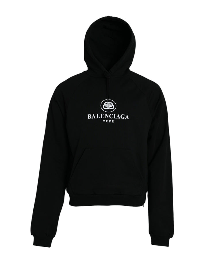 Balenciaga – Schwarzer Kapuzenpullover aus Baumwolle mit Logo