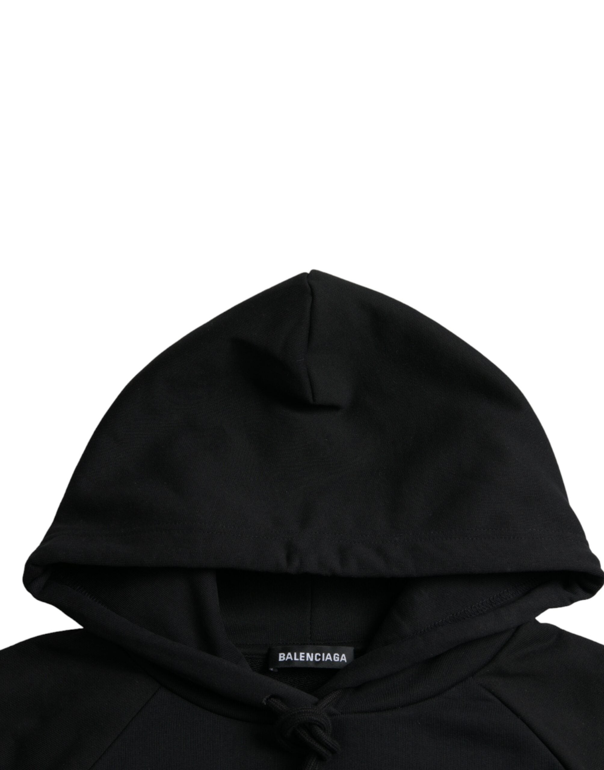 Balenciaga – Schwarzer Kapuzenpullover aus Baumwolle mit Logo