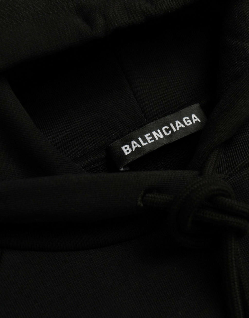 Balenciaga – Schwarzer Kapuzenpullover aus Baumwolle mit Logo