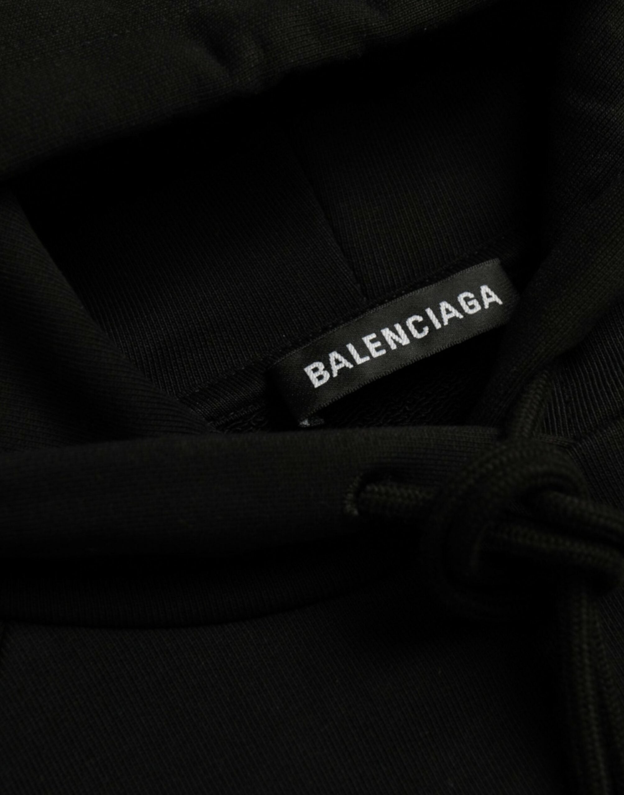 Balenciaga – Schwarzer Kapuzenpullover aus Baumwolle mit Logo