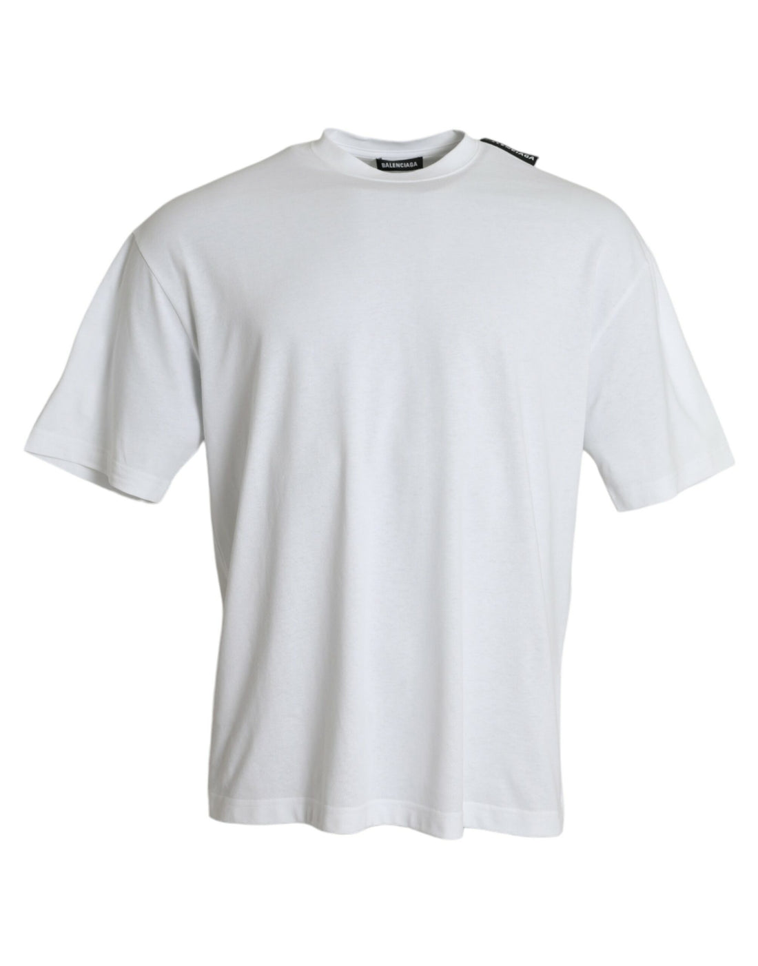 Balenciaga – T-Shirt aus Baumwolljersey mit Rundhalsausschnitt in Off-White