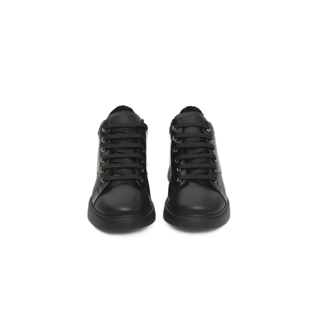 Cerruti 1881 – Plateau-Sneaker aus schwarzem Leder für Damen