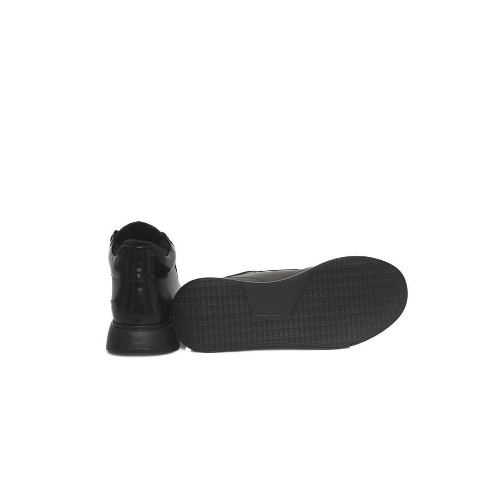 Cerruti 1881 – Plateau-Sneaker aus schwarzem Leder für Damen